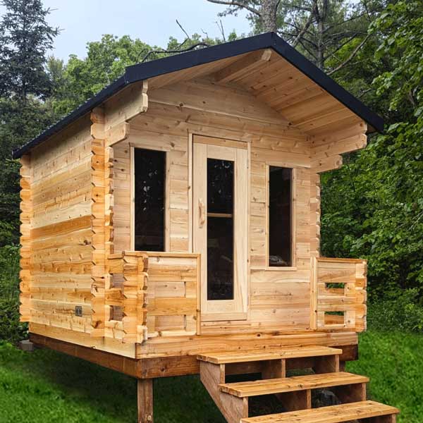 Dundalk CT Georgian 6 Person Outdoor Sauna with Porch CTC88PW