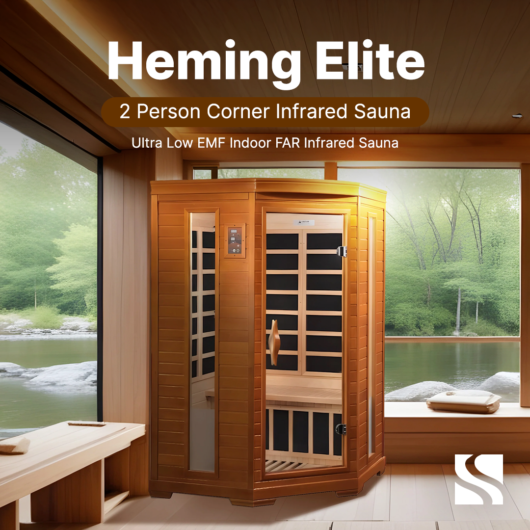 Dynamic Heming Elite 2-person Corner Ultra Low EMF FAR Infrared Sauna - DYN-6225-02 Elite