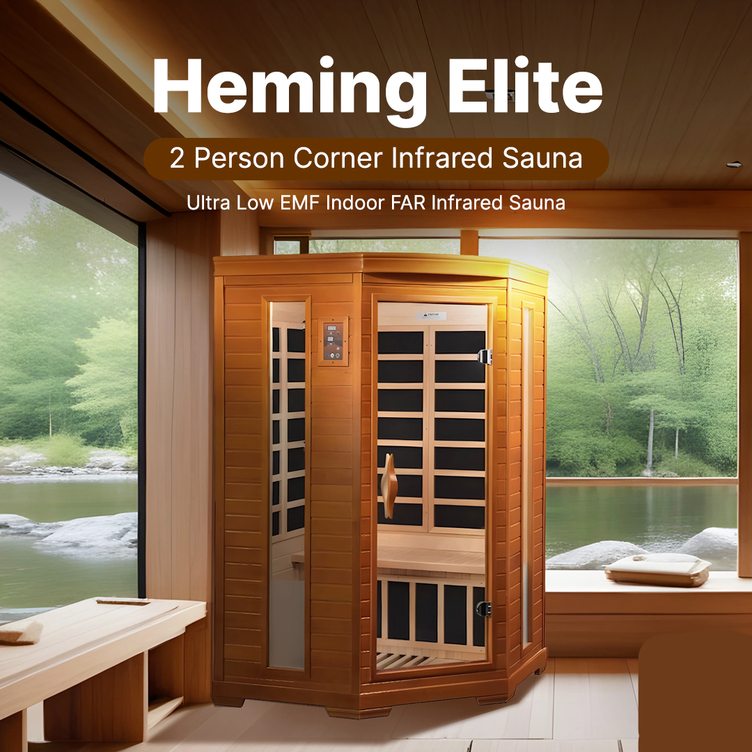 Dynamic Heming Elite 2-person Corner Ultra Low EMF FAR Infrared Sauna - DYN-6225-02 Elite
