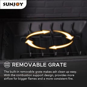 Sunjoy Canyon Wood-Burning Fireplace, Heats 2.14 sq. ft.