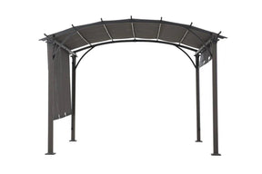 Pergola, Outdoor Steel Arched Pergola with Adjustable Canopy