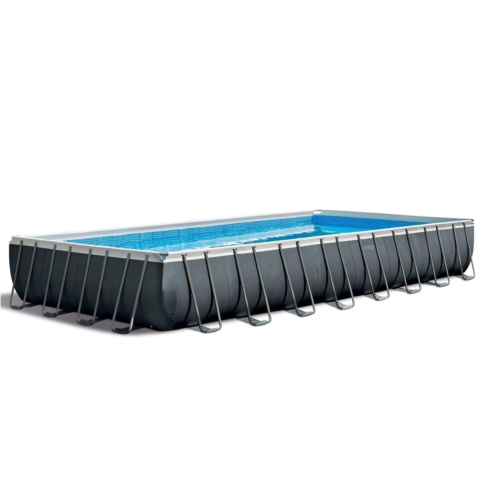 Intex 24ft x 12ft x 52in Ultra XTR Frame Rectangular Swimming Pool Set with Sand Filter Pump, Ladder, Ground Cloth, Cover and Robot Vacuum