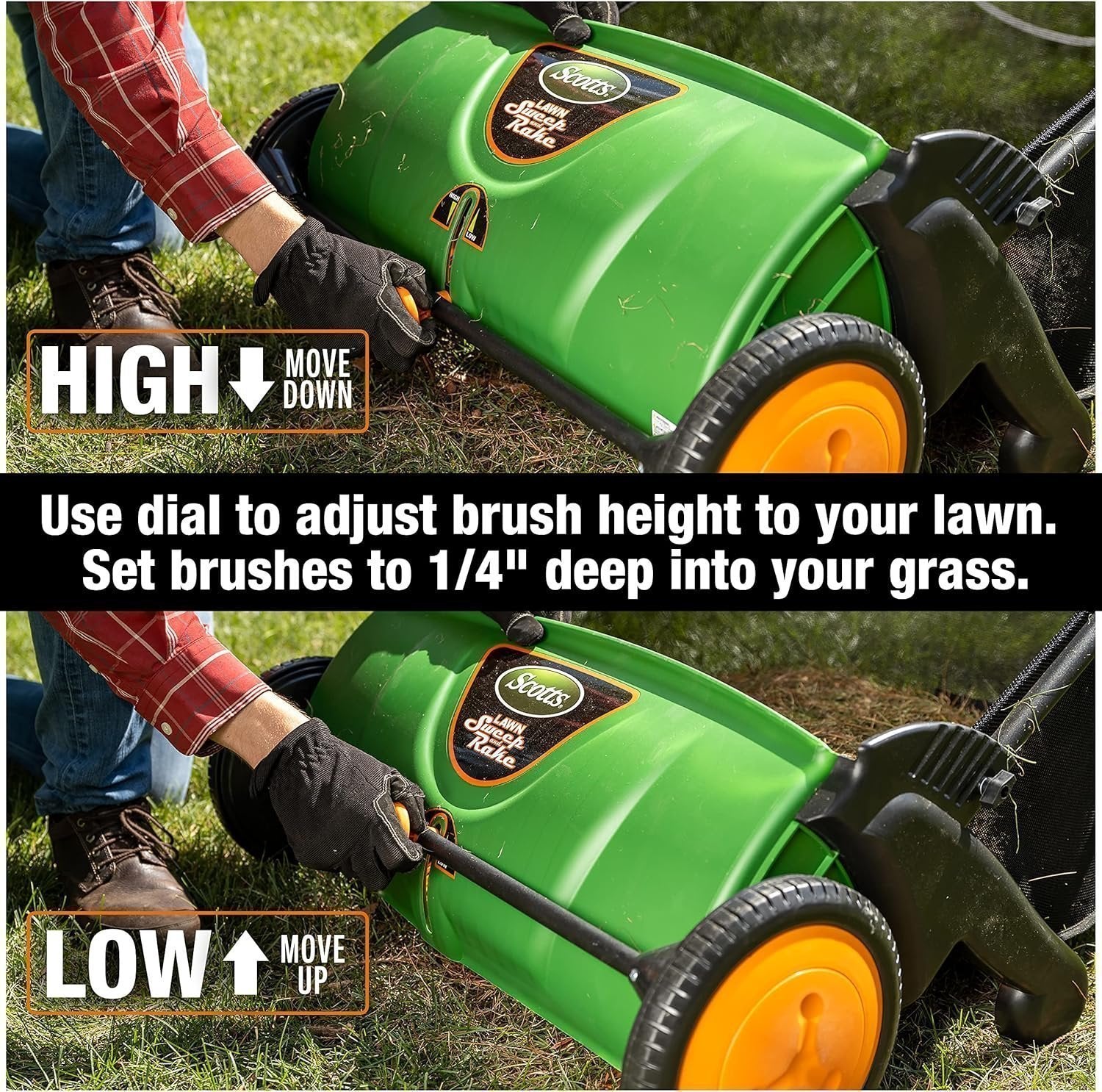 Scotts 26 in. Push Lawn Sweeper LSW70026S, Black/Green