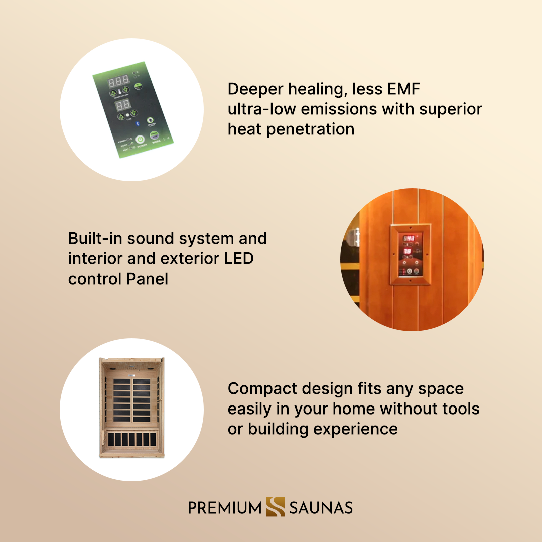 Dynamic "Venice" 2-person Low EMF FAR Infrared Sauna DYN-6210-01