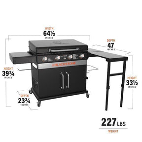 Blackstone 36-in Culinary Cabinet Griddle with Side Table: Versatile Outdoor Cooking in Stainless Steel