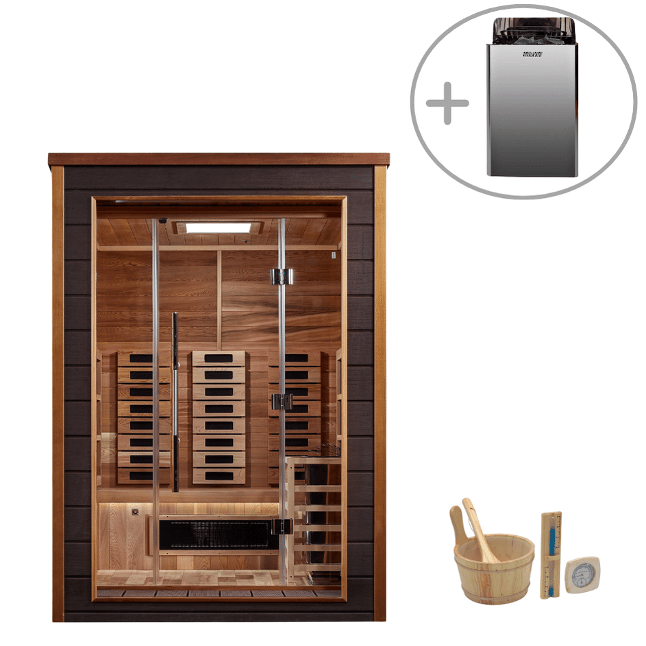Golden Designs Nora 2 Person Hybrid Outdoor Sauna GDI-8222-01