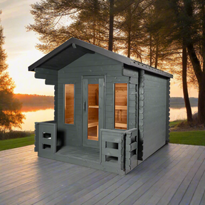 Dundalk CT Georgian 6 Person Outdoor Sauna with Porch CTC88PW