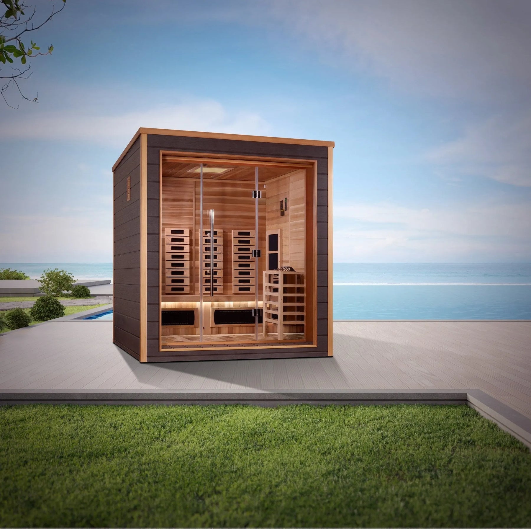 Golden Designs Visby 3 Person Hybrid Outdoor Sauna GDI-8223-01