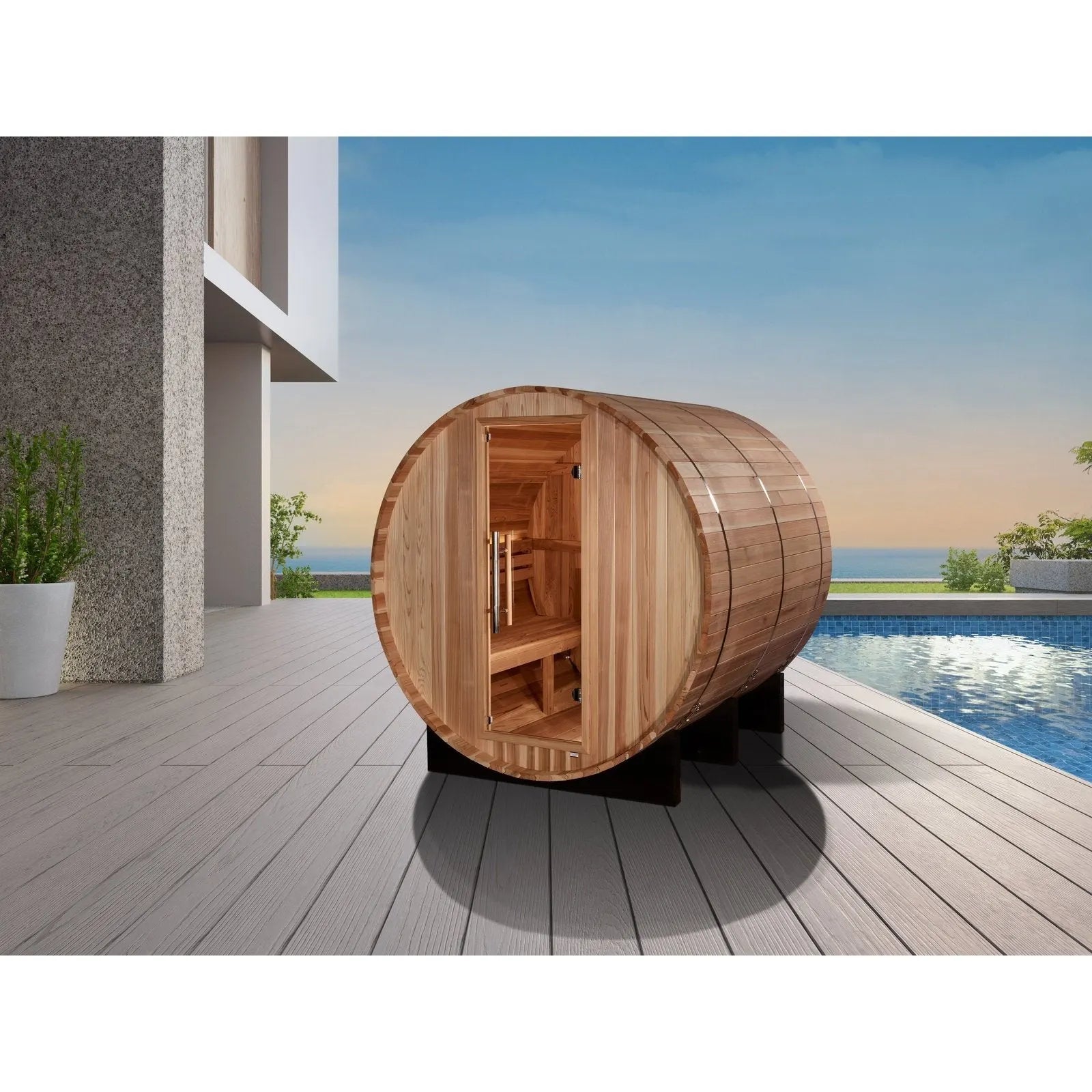 Golden Designs "Arosa" 4 Person Barrel Traditional Sauna GDI-B004-01