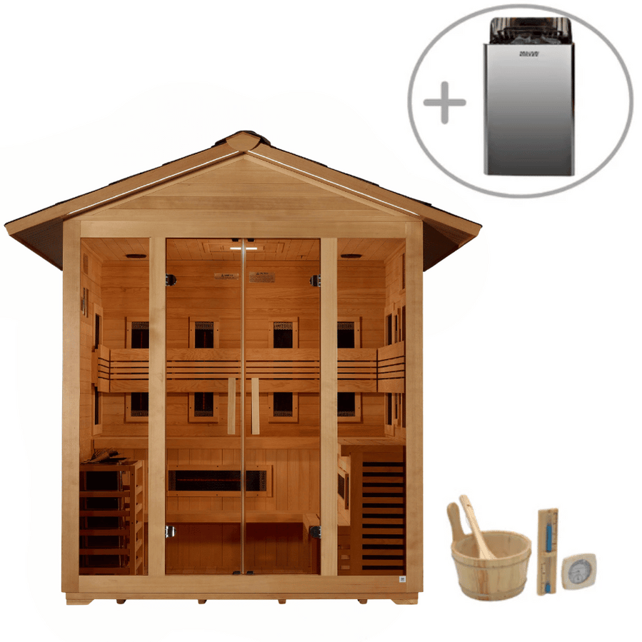 Golden Designs "Gargellen" 5 Person Hybrid Outdoor Sauna GDI-8125-01