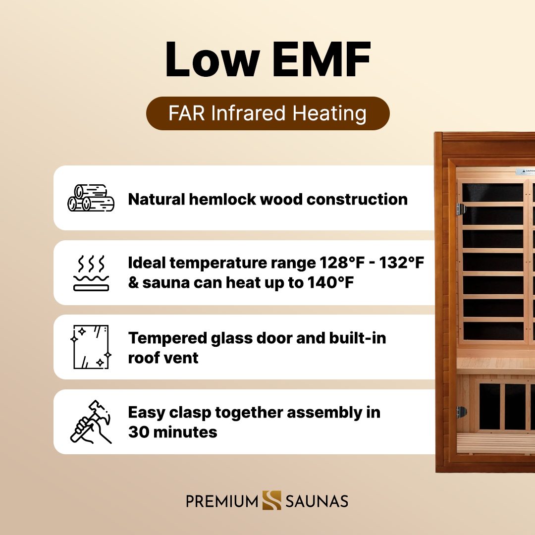 Dynamic "Barcelona" 1-2-person Low EMF FAR Infrared Sauna DYN-6106-01
