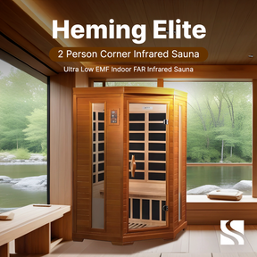 Dynamic Heming Elite 2-person Corner Ultra Low EMF FAR Infrared Sauna - DYN-6225-02 Elite