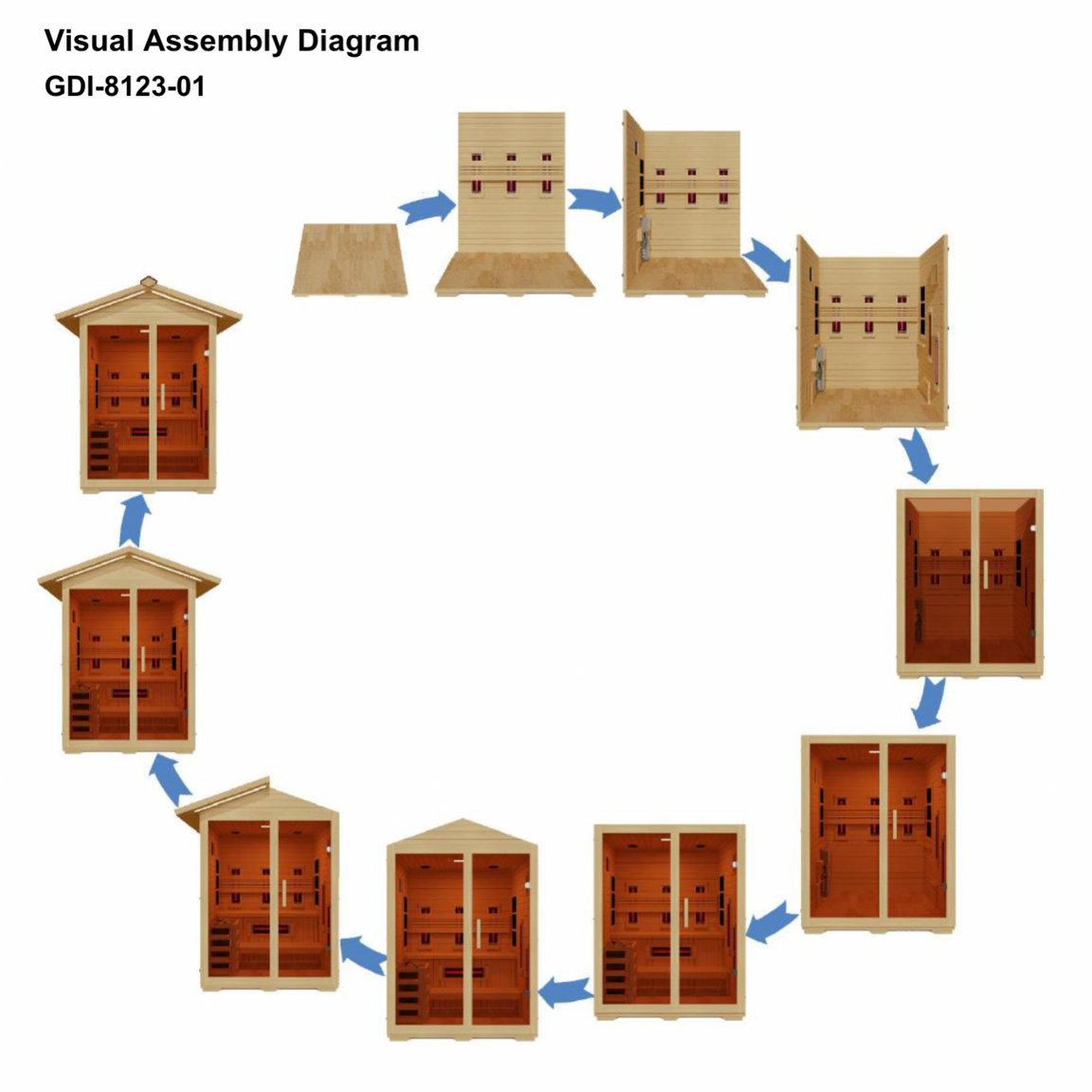 Golden Designs "Carinthia" 3 Person Hybrid Outdoor Sauna GDI-8123-01