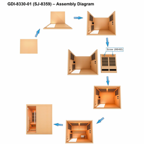Golden Designs 2025 Soria GDI-8330-01 3 Person Hybrid Indoor Sauna.