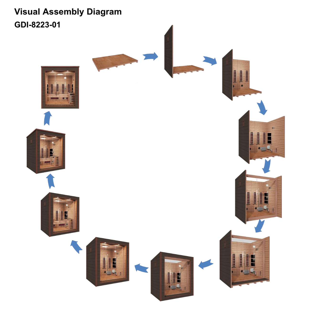 Golden Designs Visby 3 Person Hybrid Outdoor Sauna GDI-8223-01