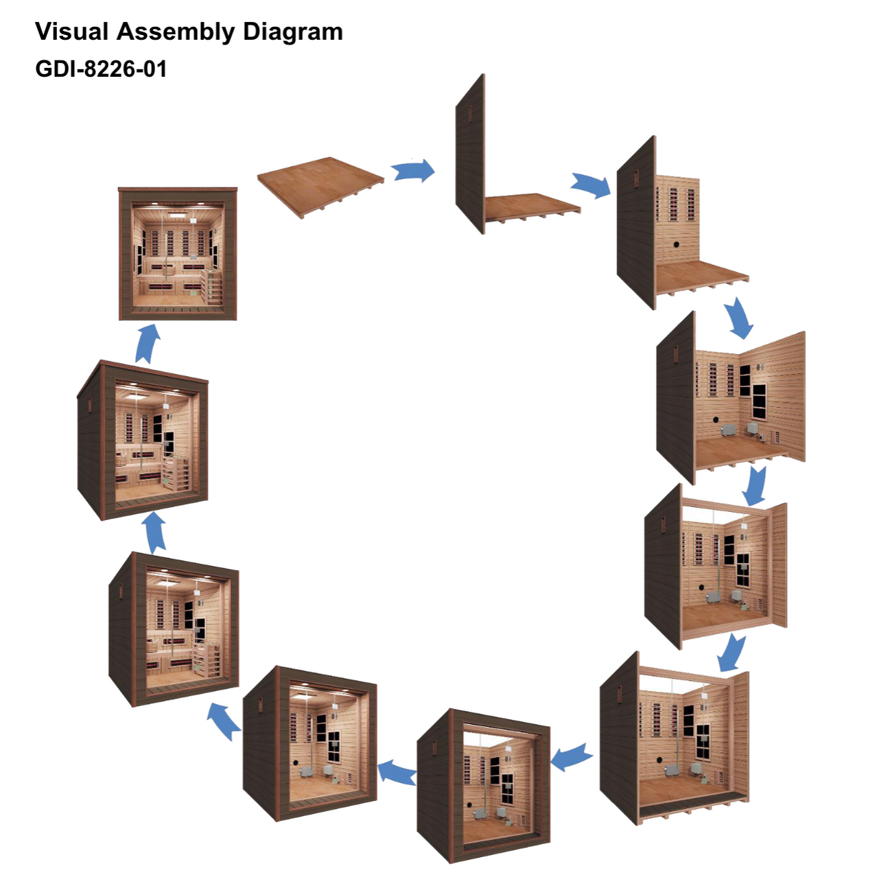 Golden Designs Karlstad 6 Person Hybrid Outdoor Sauna GDI-8226-01
