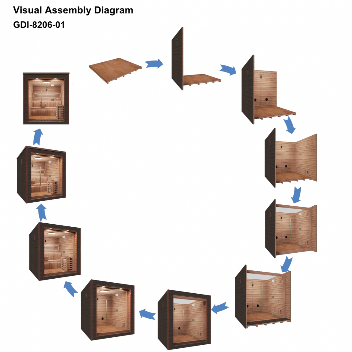 Golden Designs Bergen 6 Person Outdoor Traditional Sauna GDI-8206-01