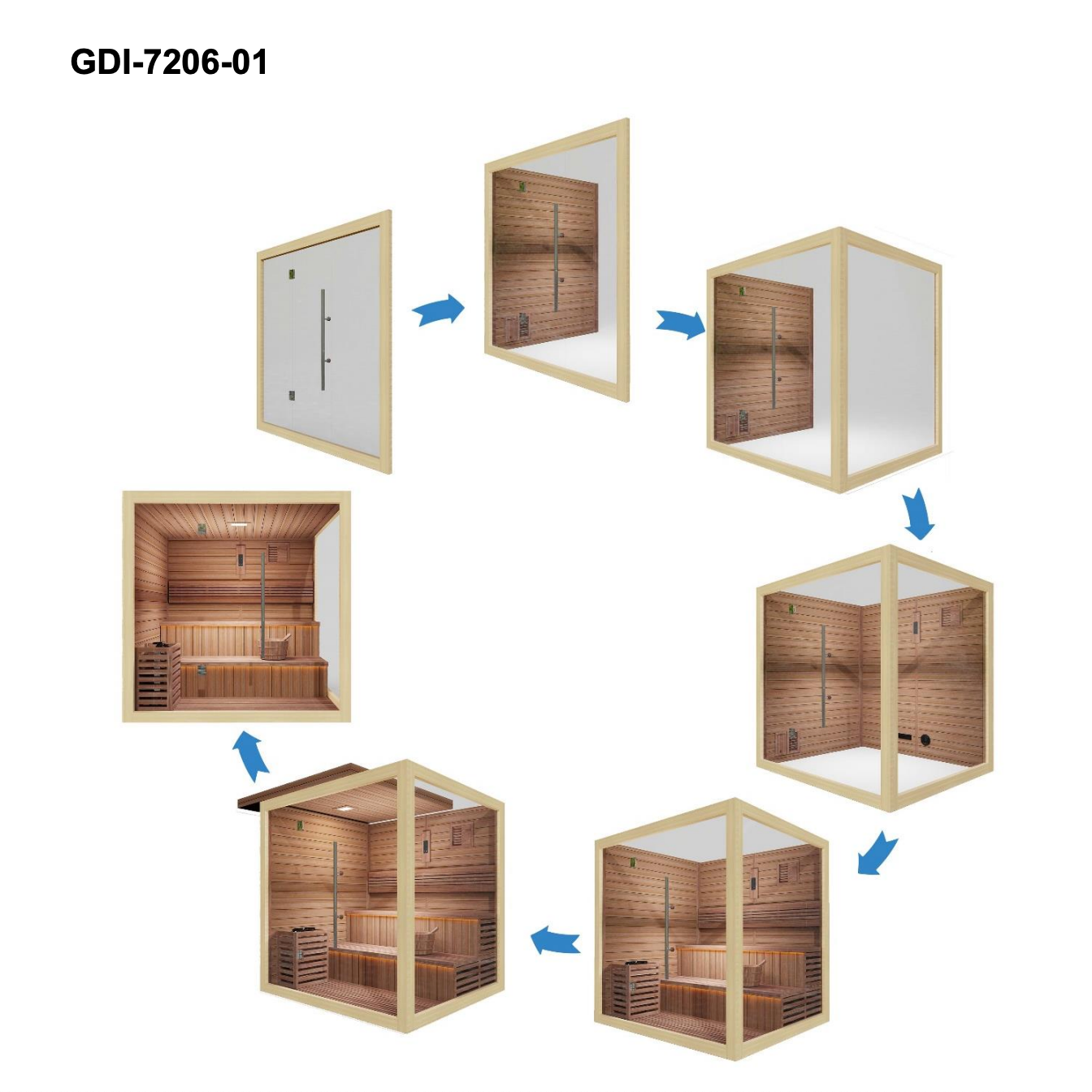 Golden Designs "Kuusamo Edition" 6 Person Indoor Traditional Sauna GDI-7206-01