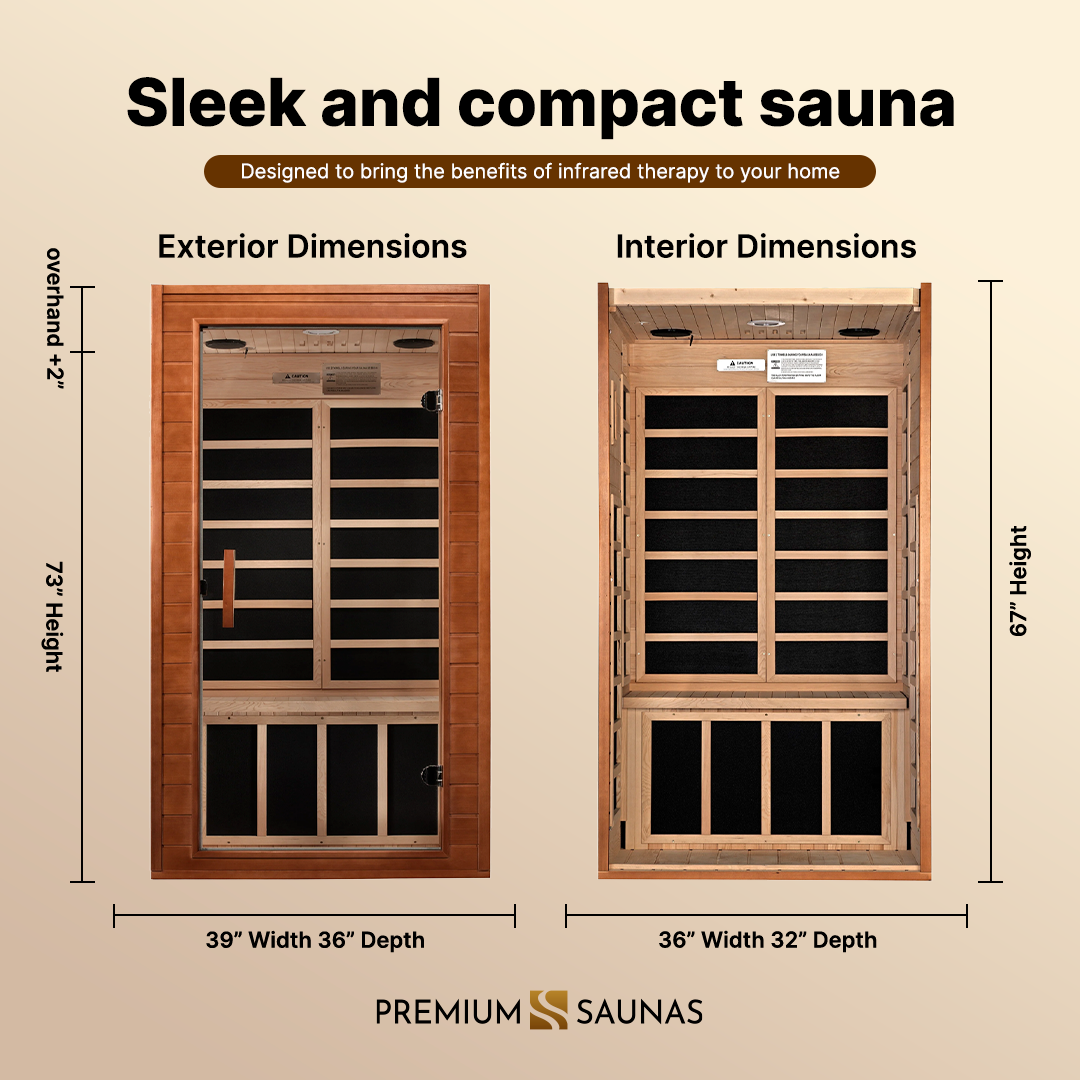 Dynamic "Avila" 1-2-person Low EMF FAR Infrared Sauna DYN-6103-01