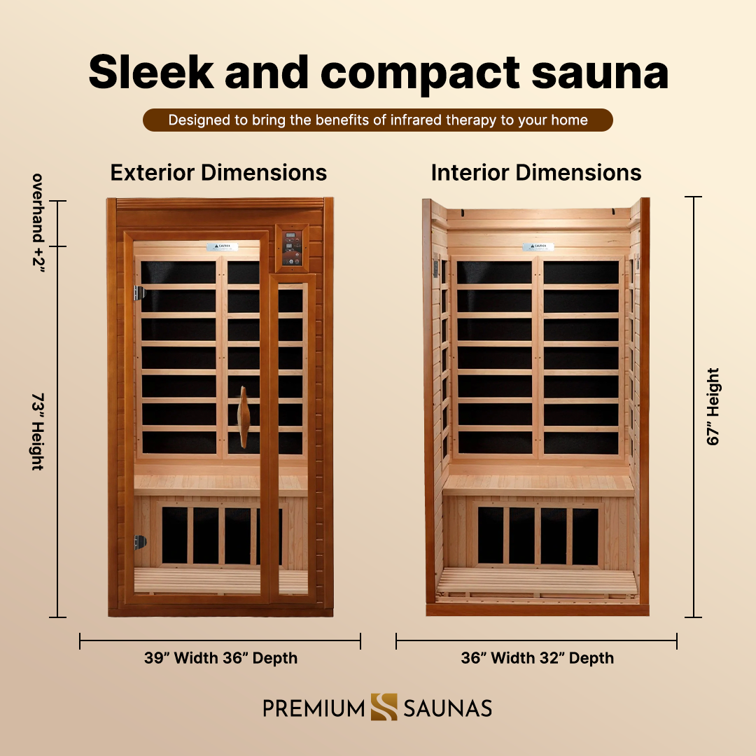 Dynamic "Barcelona" 1-2-person Low EMF FAR Infrared Sauna DYN-6106-01