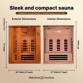 Dynamic "Lugano" 3-person Low EMF FAR Infrared Sauna DYN-6336-02