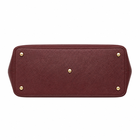 Zalvia Women’s Burgundy Heritage-Flap Handbag