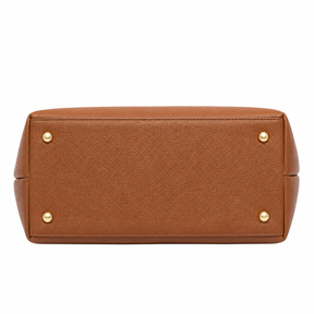 Zalvia Women’s Chestnut Crescent-Lock Hobo Handbag