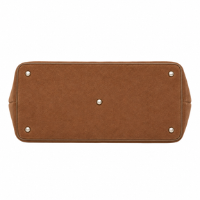Zalvia Women’s Cognac Belted Suede-Look Handbag