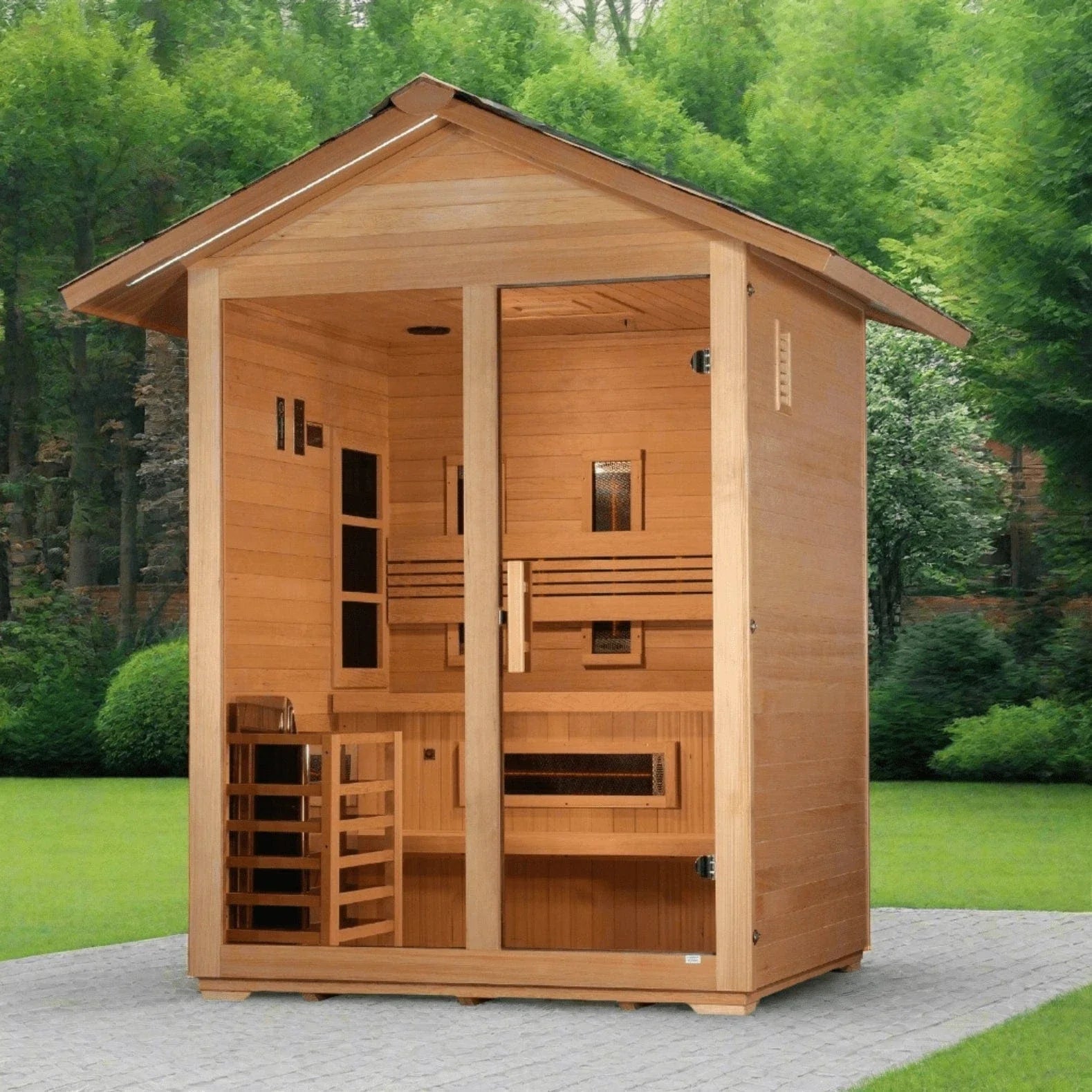 Golden Designs "Carinthia" 3 Person Hybrid Outdoor Sauna GDI-8123-01