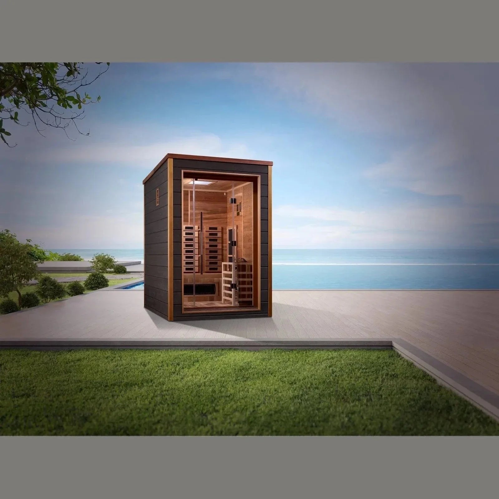 Golden Designs Nora 2 Person Hybrid Outdoor Sauna GDI-8222-01