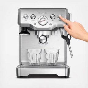 Breville – the Infuser Manual Espresso Machine with 15 bars of pressure, Milk Frother and Water filtration – Silver