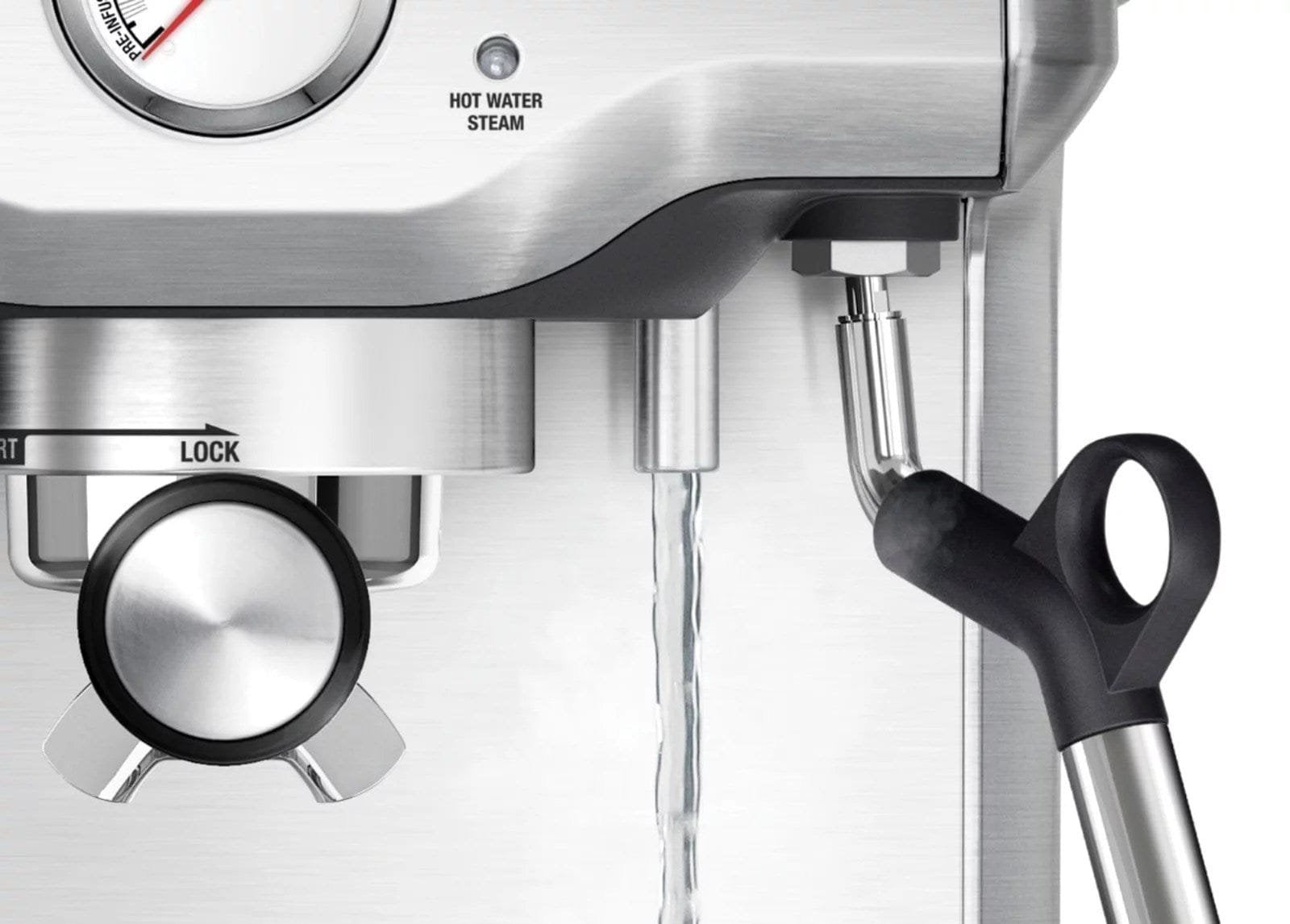 Breville – the Infuser Manual Espresso Machine with 15 bars of pressure, Milk Frother and Water filtration – Silver