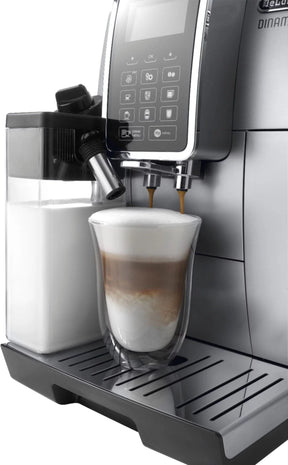 De’Longhi – Dinamica Espresso Machine with 15 bars of pressure and LatteCrema Fully Automatic Milk Frother – Silver