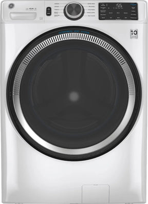 GE – 4.8 CuFt High-Efficiency Stackable Smart Front Load Washer w/UltraFresh Vent System & Microban Antimicrobial Technology – White on white