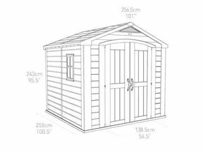Keter Factor 8×8 Foot Large Resin Outdoor Shed