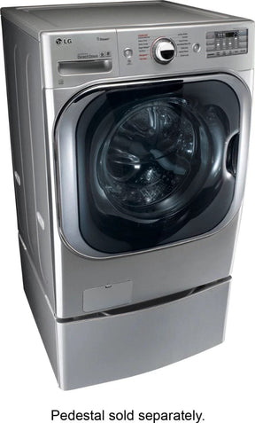 LG – 5.2 Cu. Ft. High Efficiency Front-Load Washer with Steam and TurboWash Technology – Graphite steel