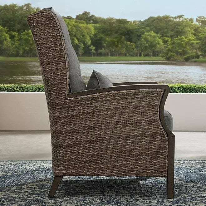 Newcastle 6-Piece Patio Deep Seating Set with Fire Pit – Smoke – Member’s Mark