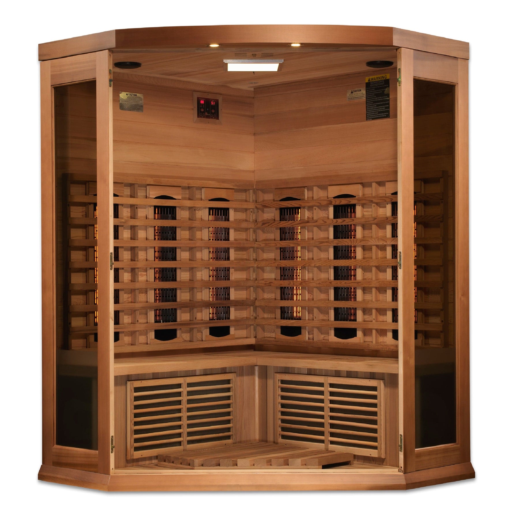 Maxxus 3-Person Corner Full Spectrum  Near Zero EMF FAR Infrared Sauna Canadian Red Cedar MX-M356-01-FS CED