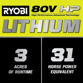 RYOBI 80V HP Brushless 42 in. Battery Electric Cordless Zero Turn Riding Mower Batteries and Charger 80V Batteries 40V