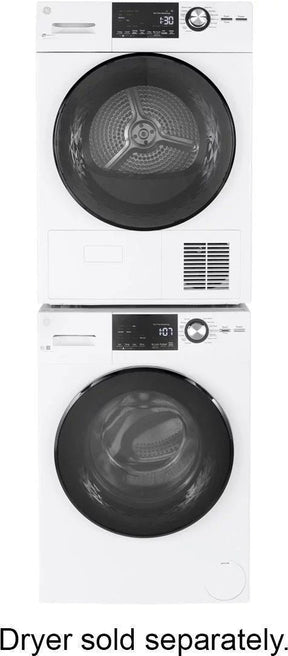 GE – 2.4 Cu. Ft. High Efficiency Stackable Front Load Washer with Steam and Sanitize – White